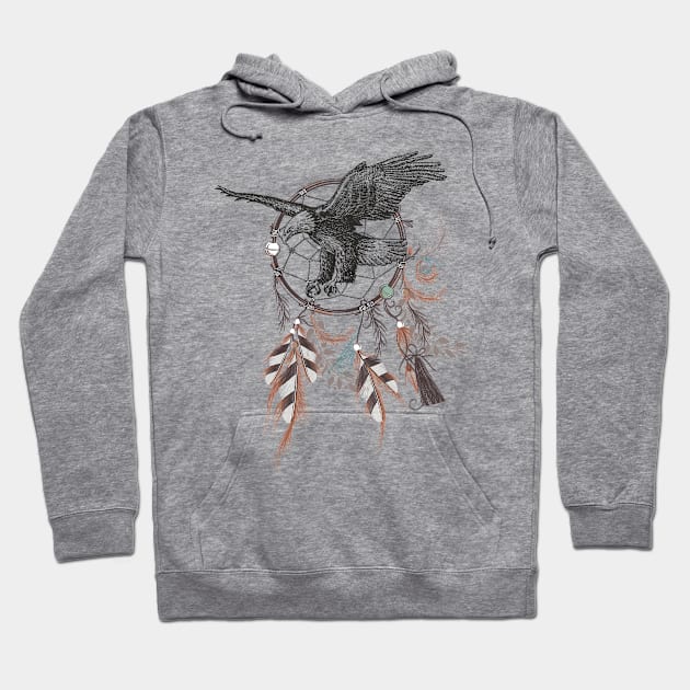 Eagle Boho T-shirt Hoodie by Manlangit Digital Studio